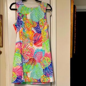 Lilly Pulitzer Green and Pink Sleeveless A-Line Sundress
